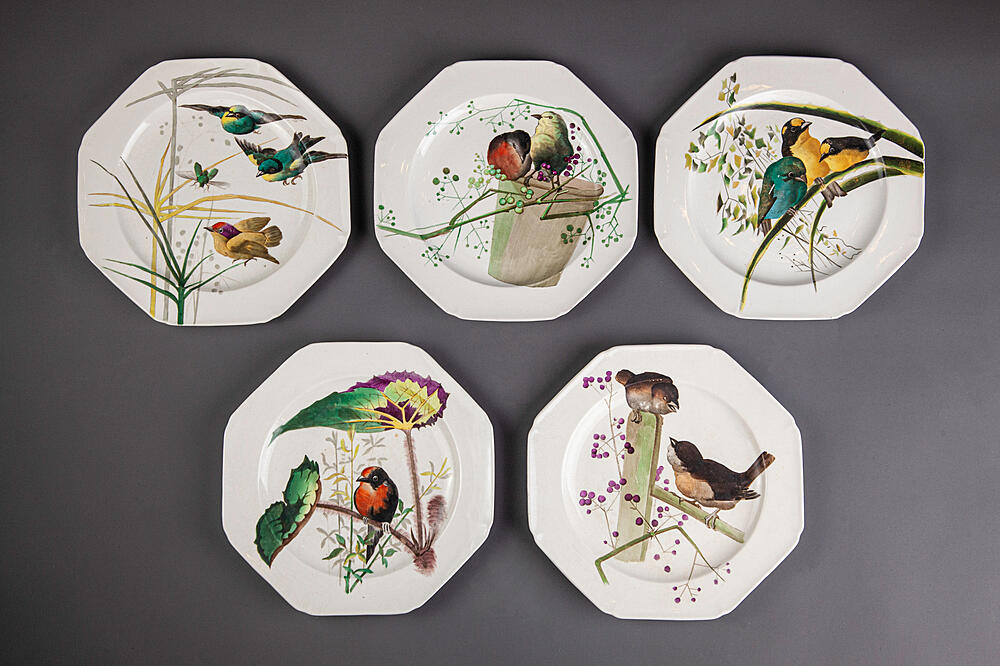 Тарелки декоративные «Birdy», керамика, ручная роспись, Brown-Westhead, Moore & Co